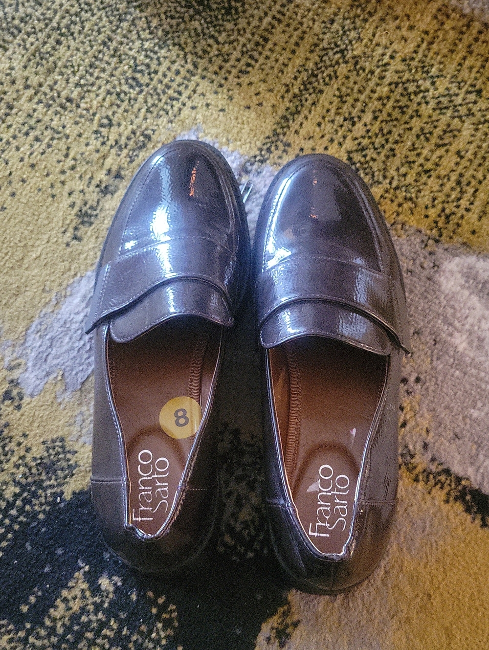 Franco Sarto Womens Brindy Brown Metallic  Penny Loafers
